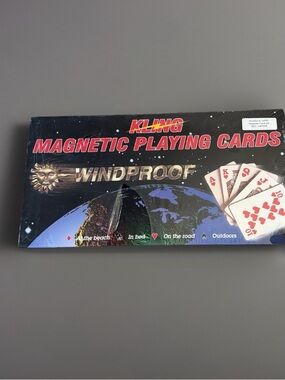 Kling Magnetic Playing Cards, a vintage card game designed to be windproof. New.